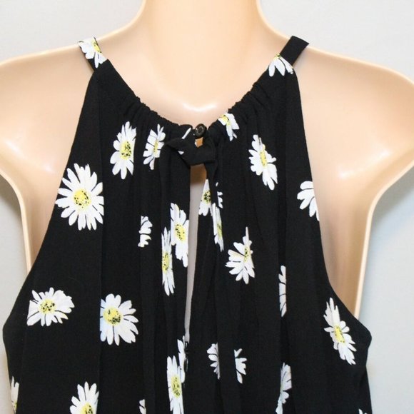 Kate Spade Daisy Print Halter Dress Black Yellow White Women's Size 10 H11549 - Picture 8 of 11